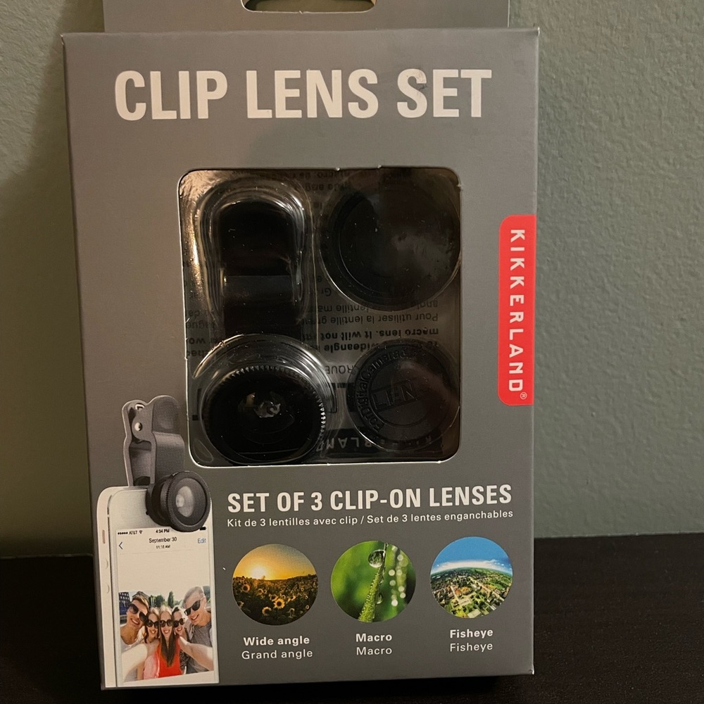 Kikkerland camera phone clip lens set